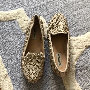 STEVE MADDEN - gold rhinestone flats!